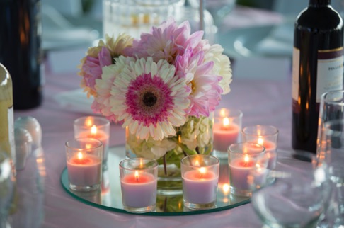 Gerbera and Candle Centrepieces
